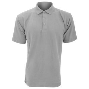 UCC 50/50 Mens Plain Piqué Casual Polo Shirt XS-5XL 10 Solid Color / Heather Gre